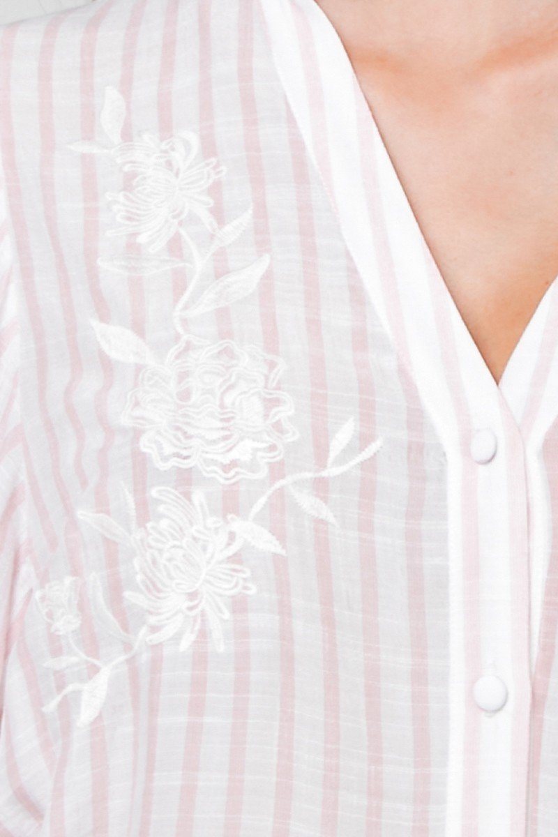 A Floral Eyelet And Solid Mixed Top - Absolute Fashion 2020