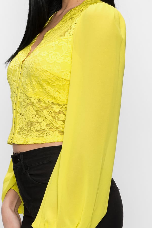 Bell Sleeve Lace Back Crop Top - Absolute Fashion 2020