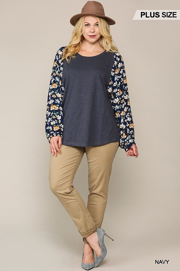 Floral Print Dolman Sleeve Round Hem Top - Absolute Fashion 2020