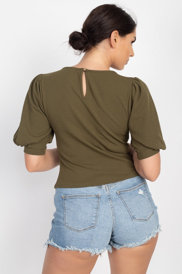 Techno Crepe Balloon Sleeve Top - Absolute Fashion 2020