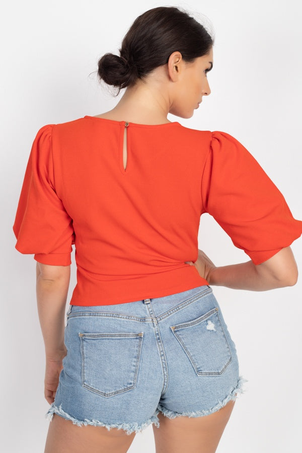 Techno Crepe Balloon Sleeve Top - Absolute Fashion 2020