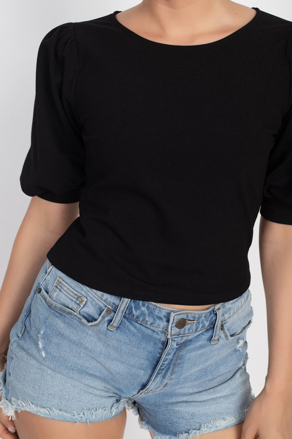 Techno Crepe Balloon Sleeve Top - Absolute Fashion 2020