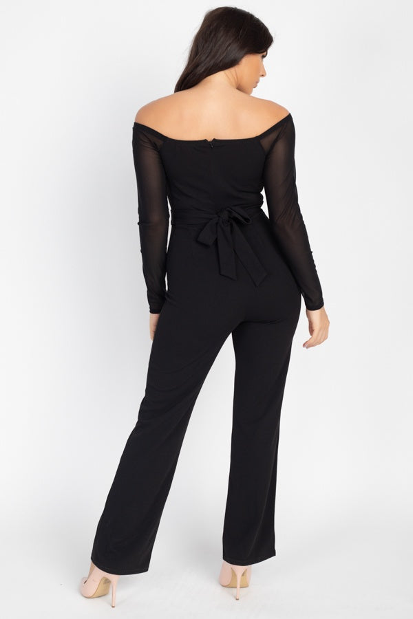 Self Tie Lace Embroidered Jumpsuit - Absolute Fashion 2020