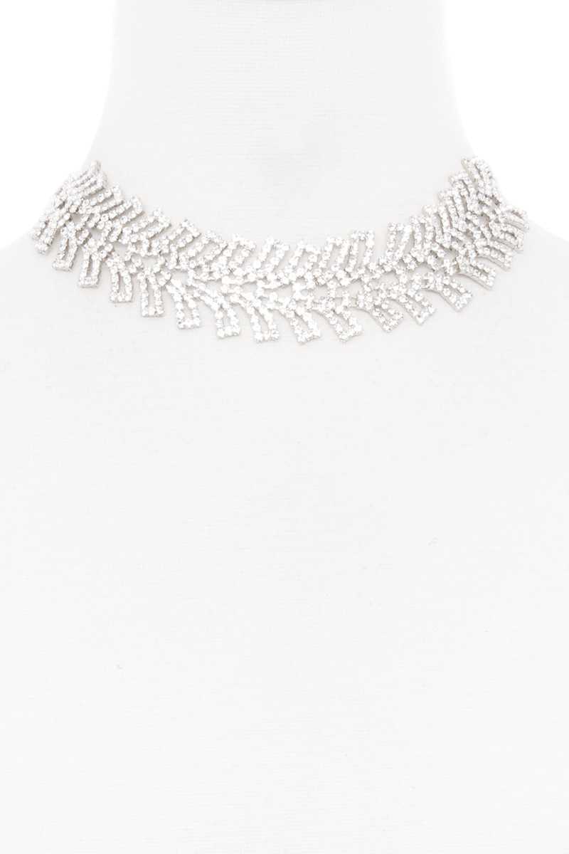 Rhinestone Wide Short Necklace - Absolute Fashion 2020