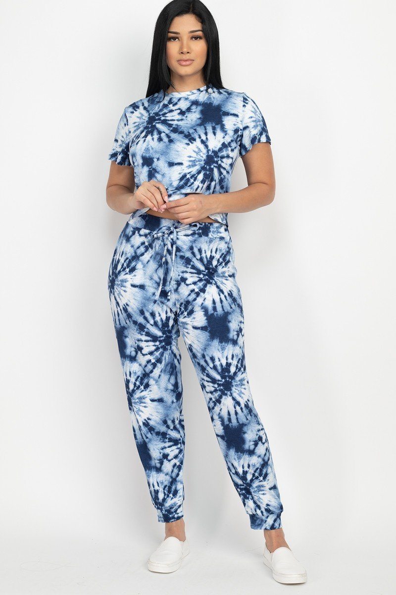 Tie-dye Printed Top And Pants Set - Absolute Fashion 2020