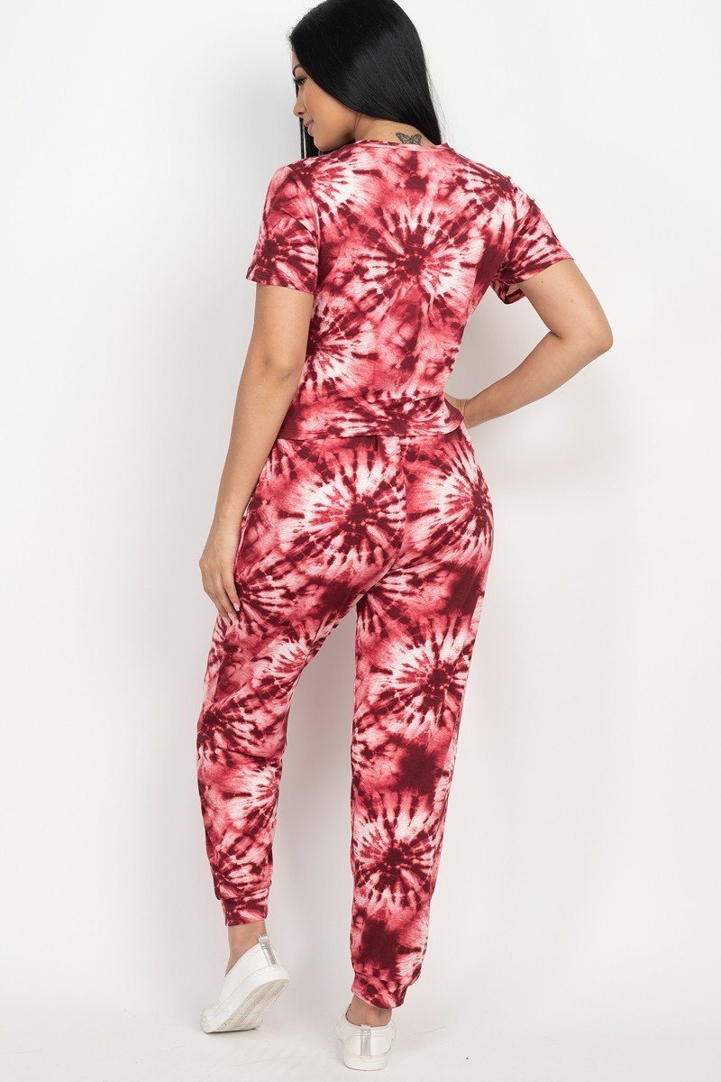Tie-dye Printed Top And Pants Set - Absolute Fashion 2020