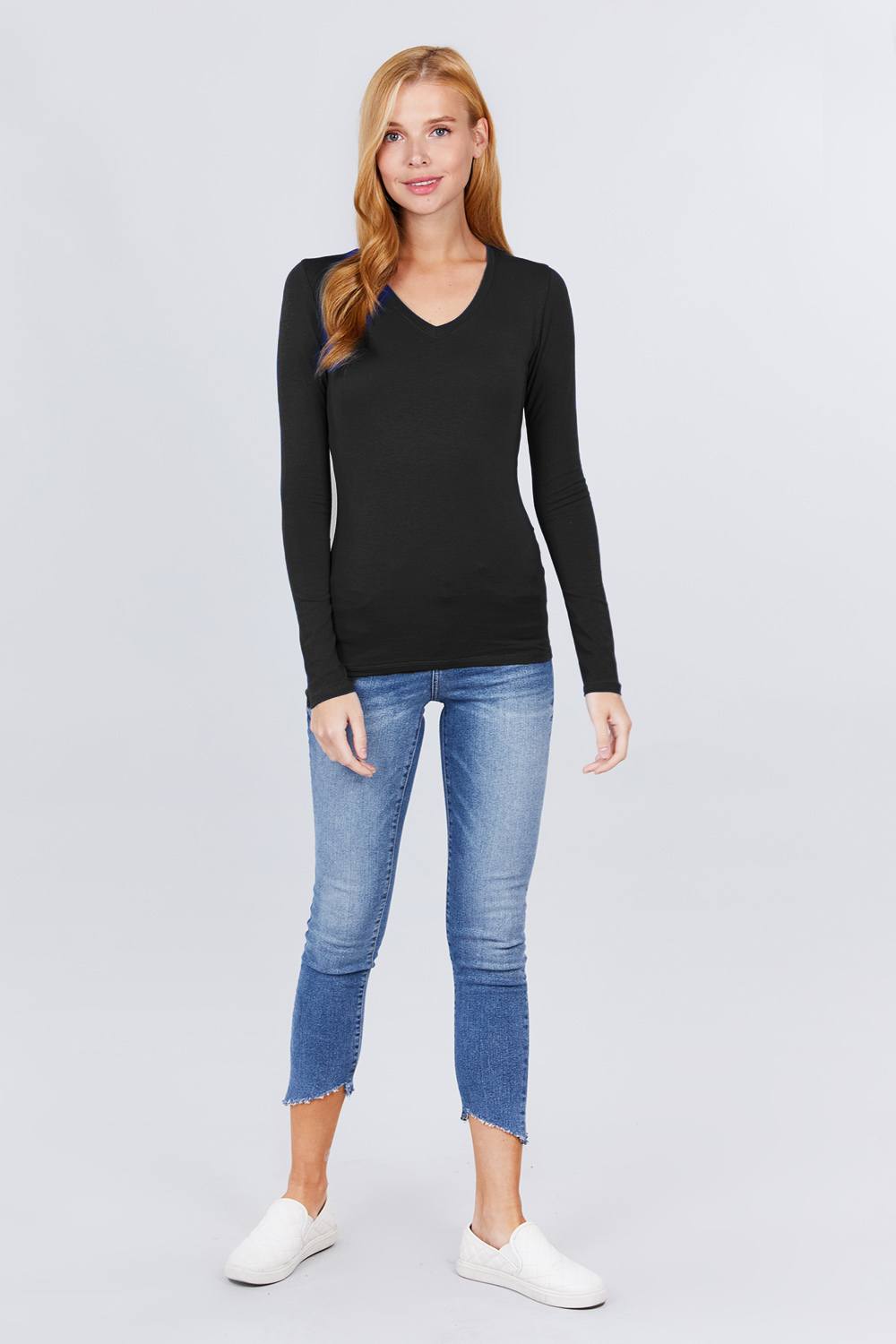Cotton Jersey V-neck Top - Absolute Fashion 2020