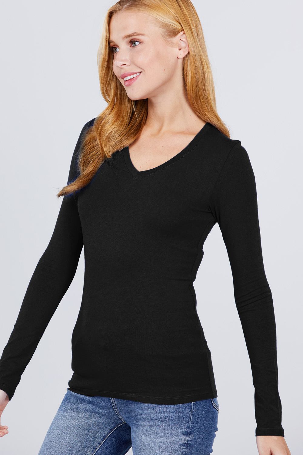 Cotton Jersey V-neck Top - Absolute Fashion 2020