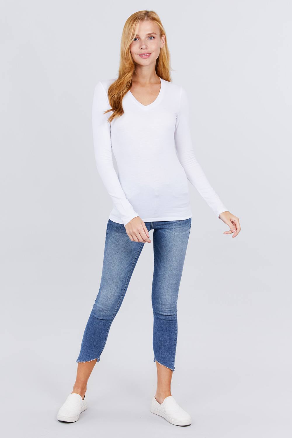Cotton Jersey V-neck Top - Absolute Fashion 2020
