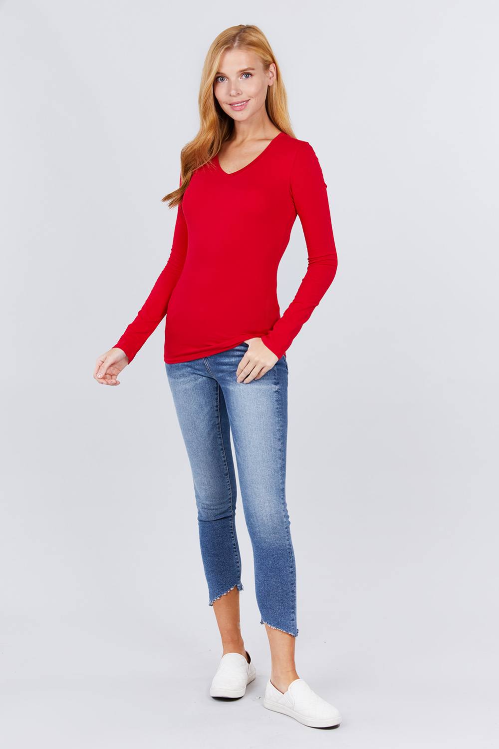 Cotton Jersey V-neck Top - Absolute Fashion 2020