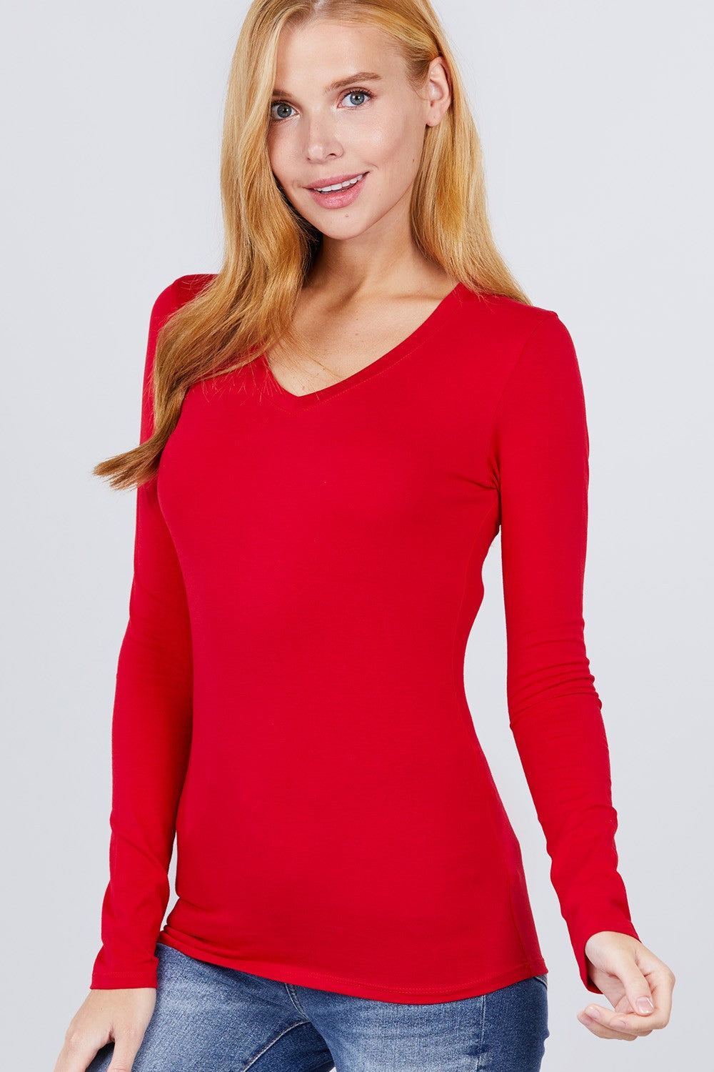 Cotton Jersey V-neck Top - Absolute Fashion 2020