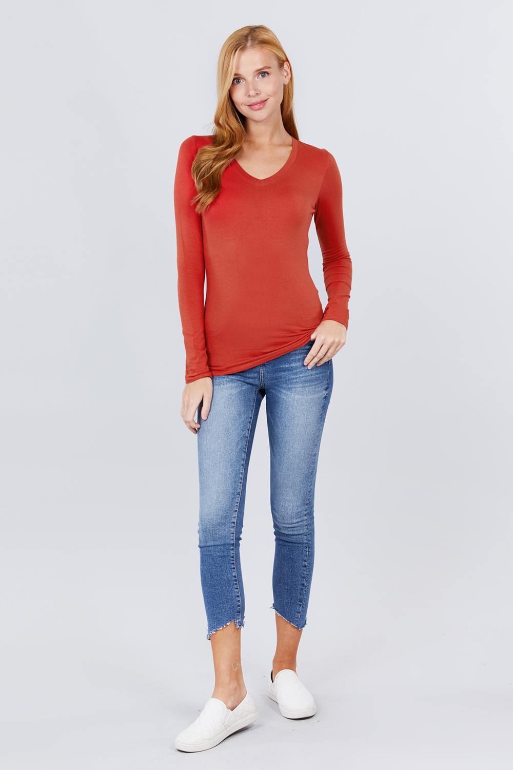 Cotton Jersey V-neck Top - Absolute Fashion 2020