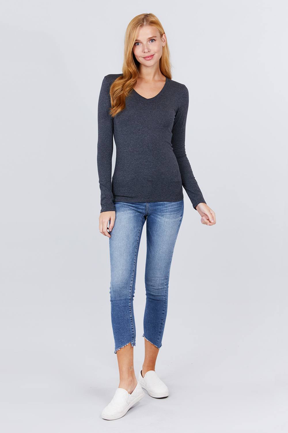 Cotton Jersey V-neck Top - Absolute Fashion 2020