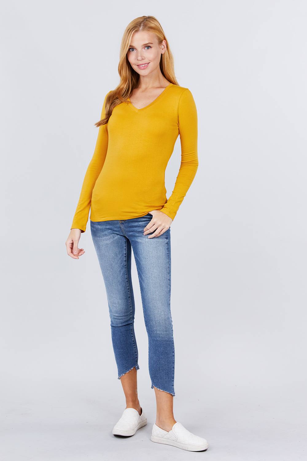 Cotton Jersey V-neck Top - Absolute Fashion 2020