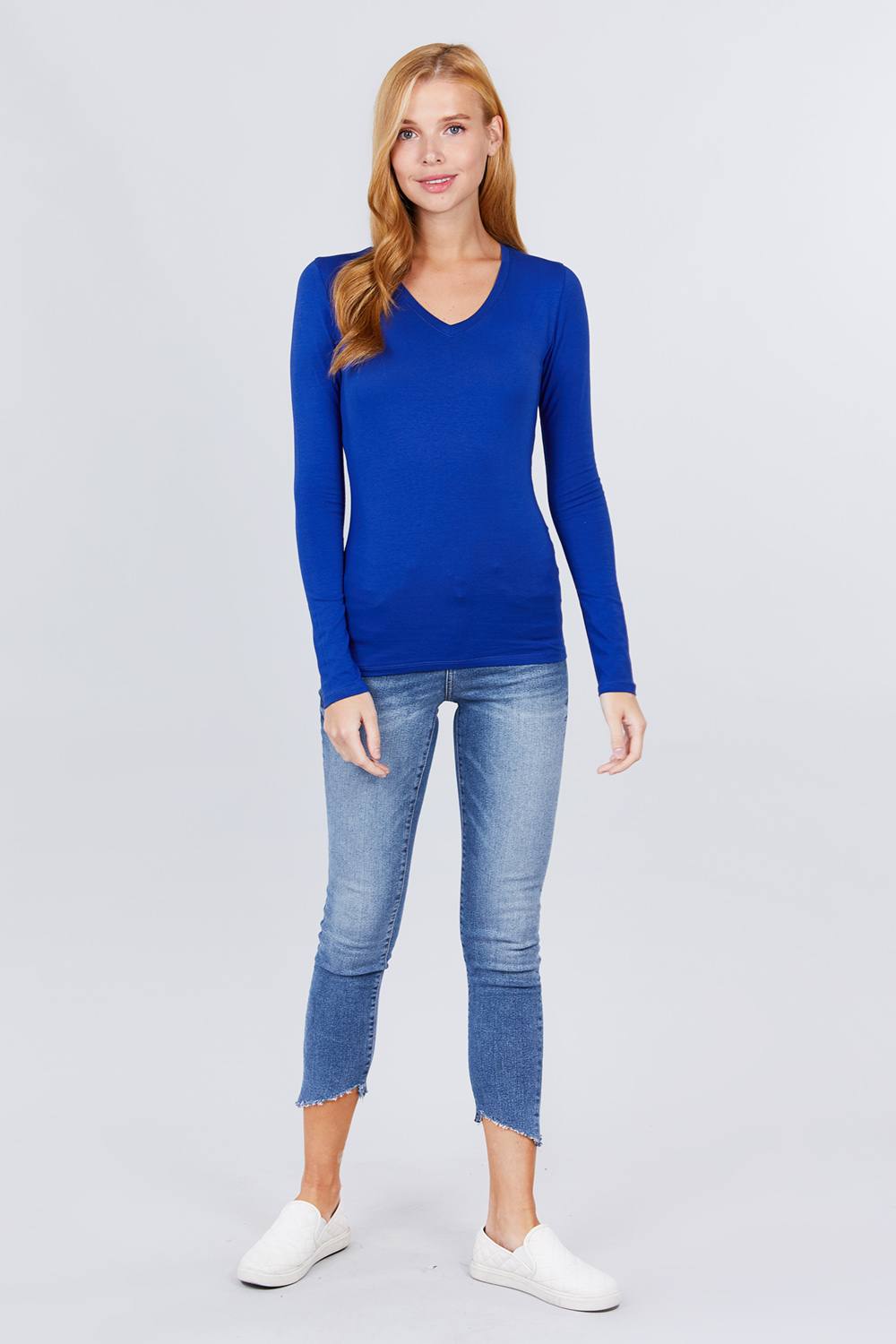 Cotton Jersey V-neck Top - Absolute Fashion 2020
