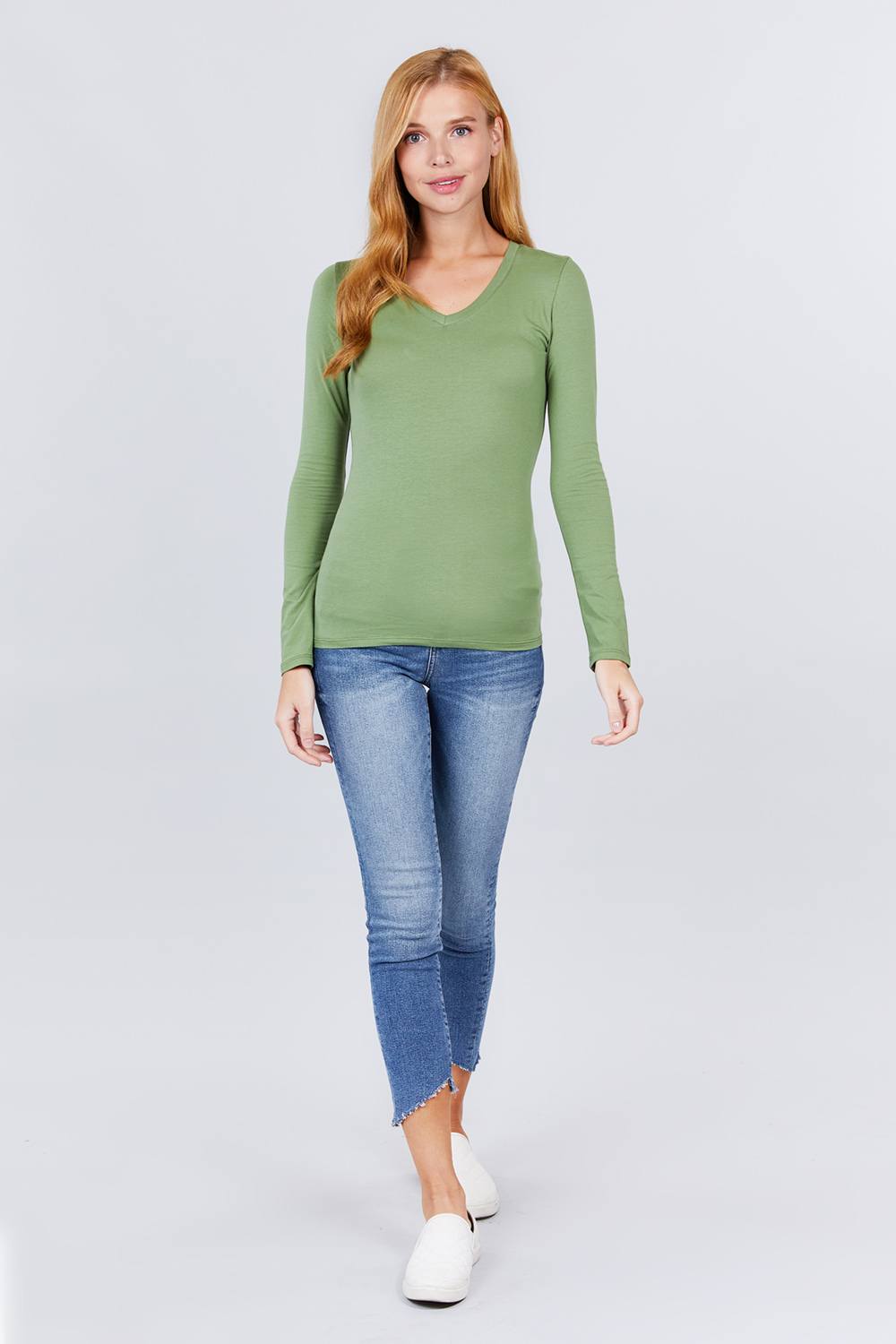 Cotton Jersey V-neck Top - Absolute Fashion 2020