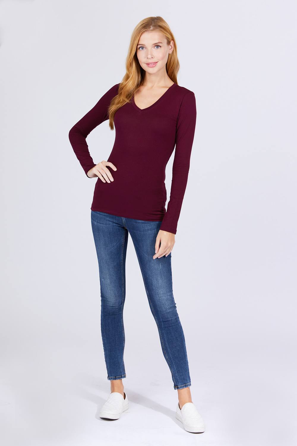 Cotton Jersey V-neck Top - Absolute Fashion 2020