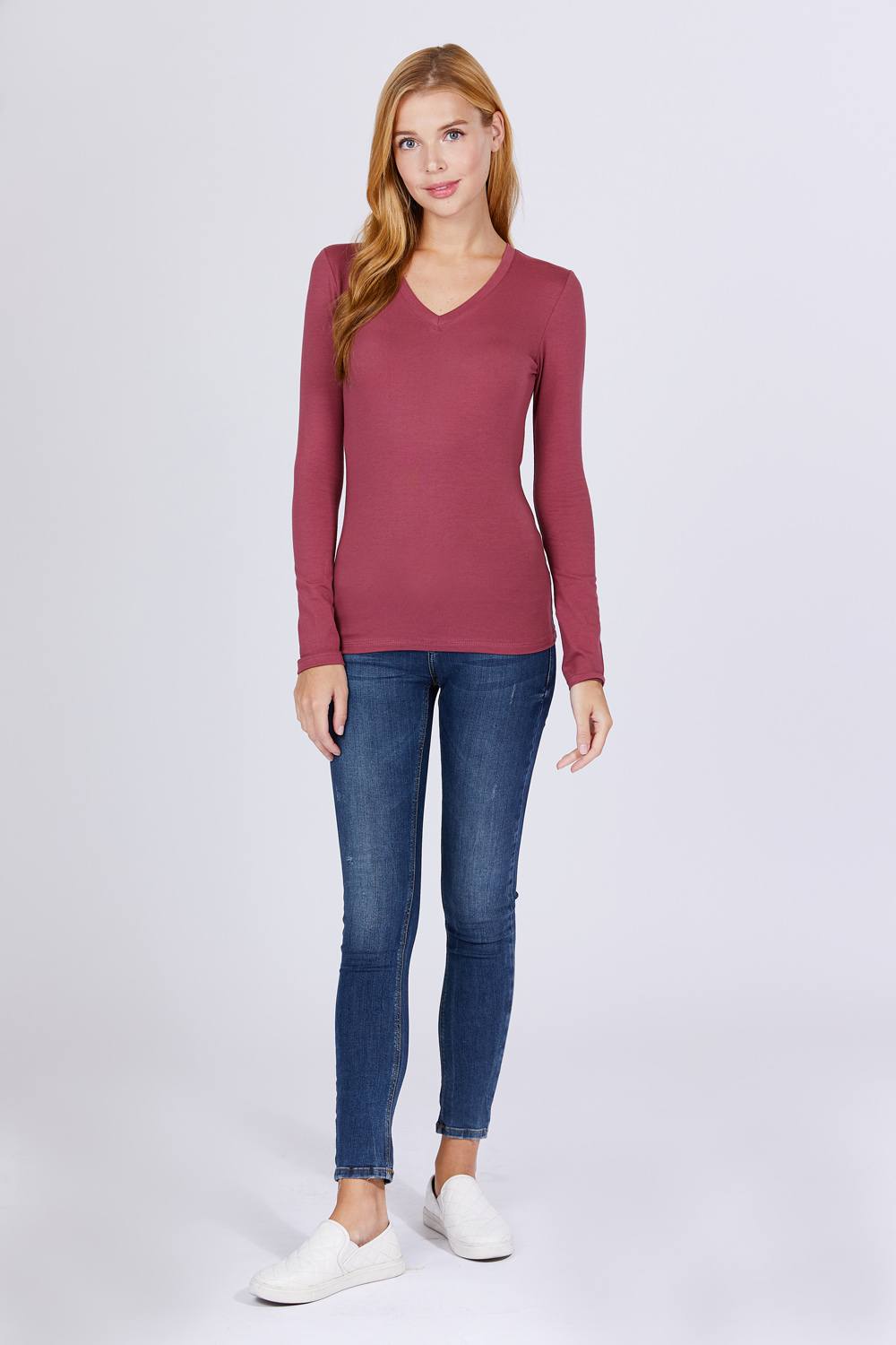 Cotton Jersey V-neck Top - Absolute Fashion 2020