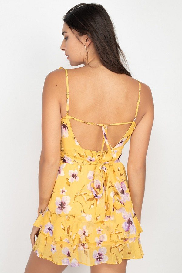 Floral Ruffle Trim Fit & Flare Mini Dress - Absolute Fashion 2020