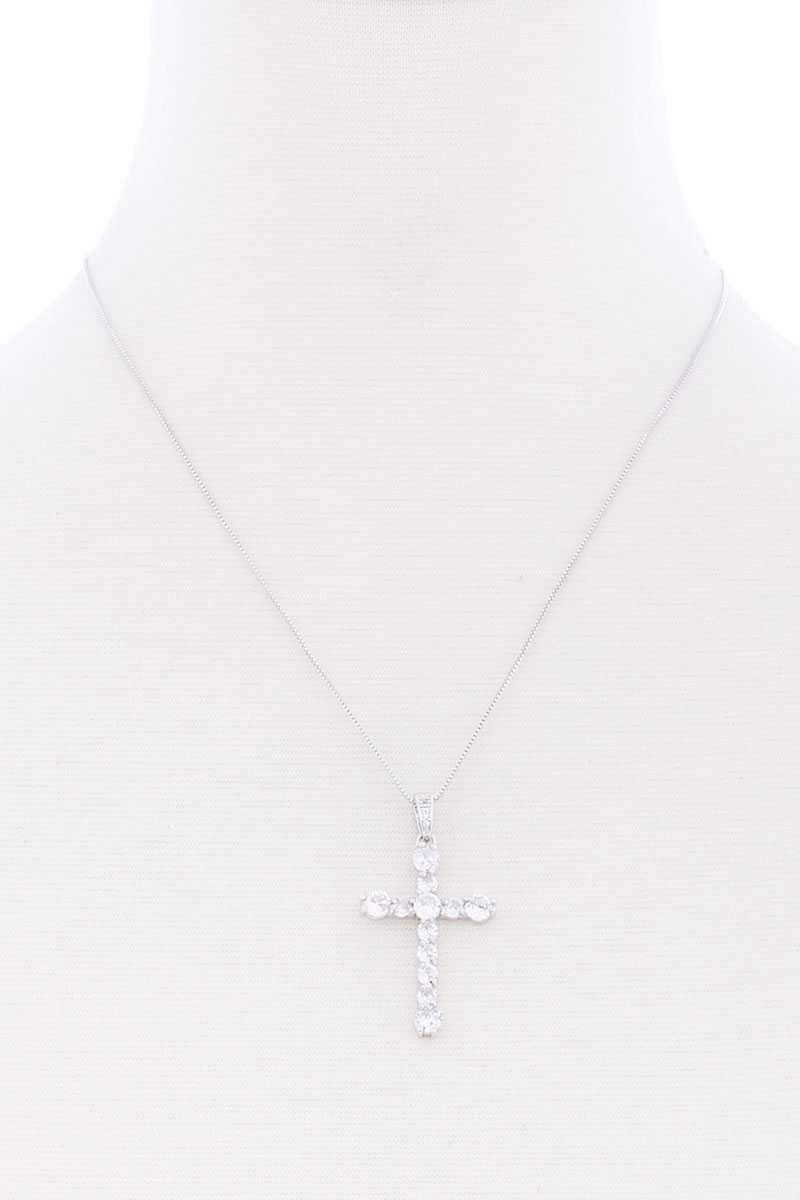 Stone Cross Pendant Necklace - Absolute Fashion 2020