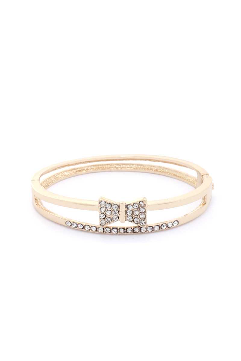 Rhinestone Bow Metal Bracelet - Absolute Fashion 2020