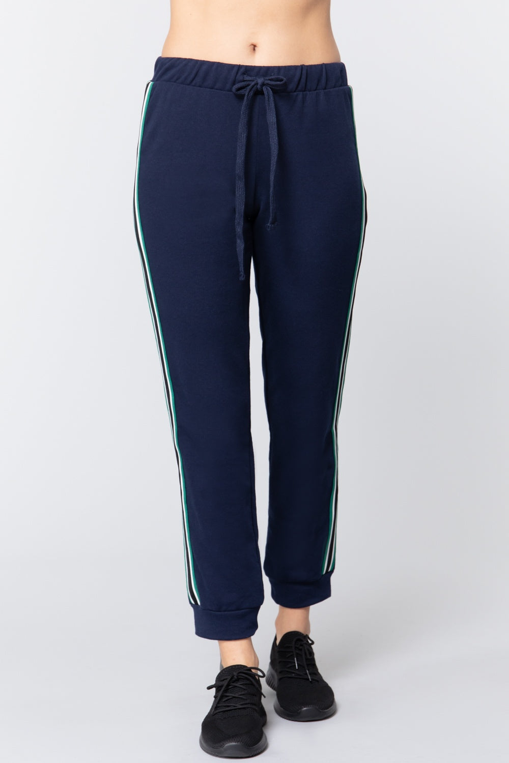 Side Stripe Tape French Terry Pants - Absolute Fashion 2020
