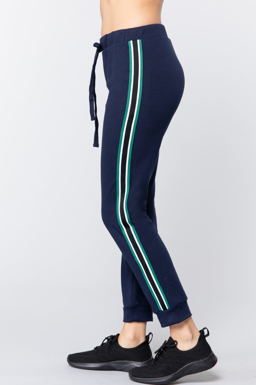 Side Stripe Tape French Terry Pants - Absolute Fashion 2020