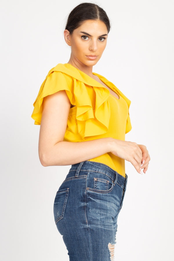Ruffle Tiered Ribbed Top - Absolute Fashion 2020