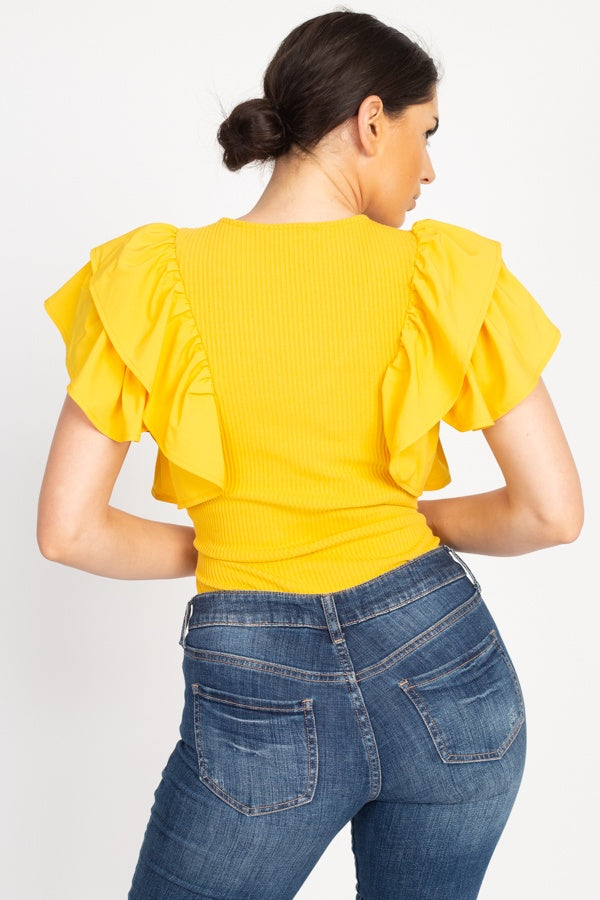 Ruffle Tiered Ribbed Top - Absolute Fashion 2020