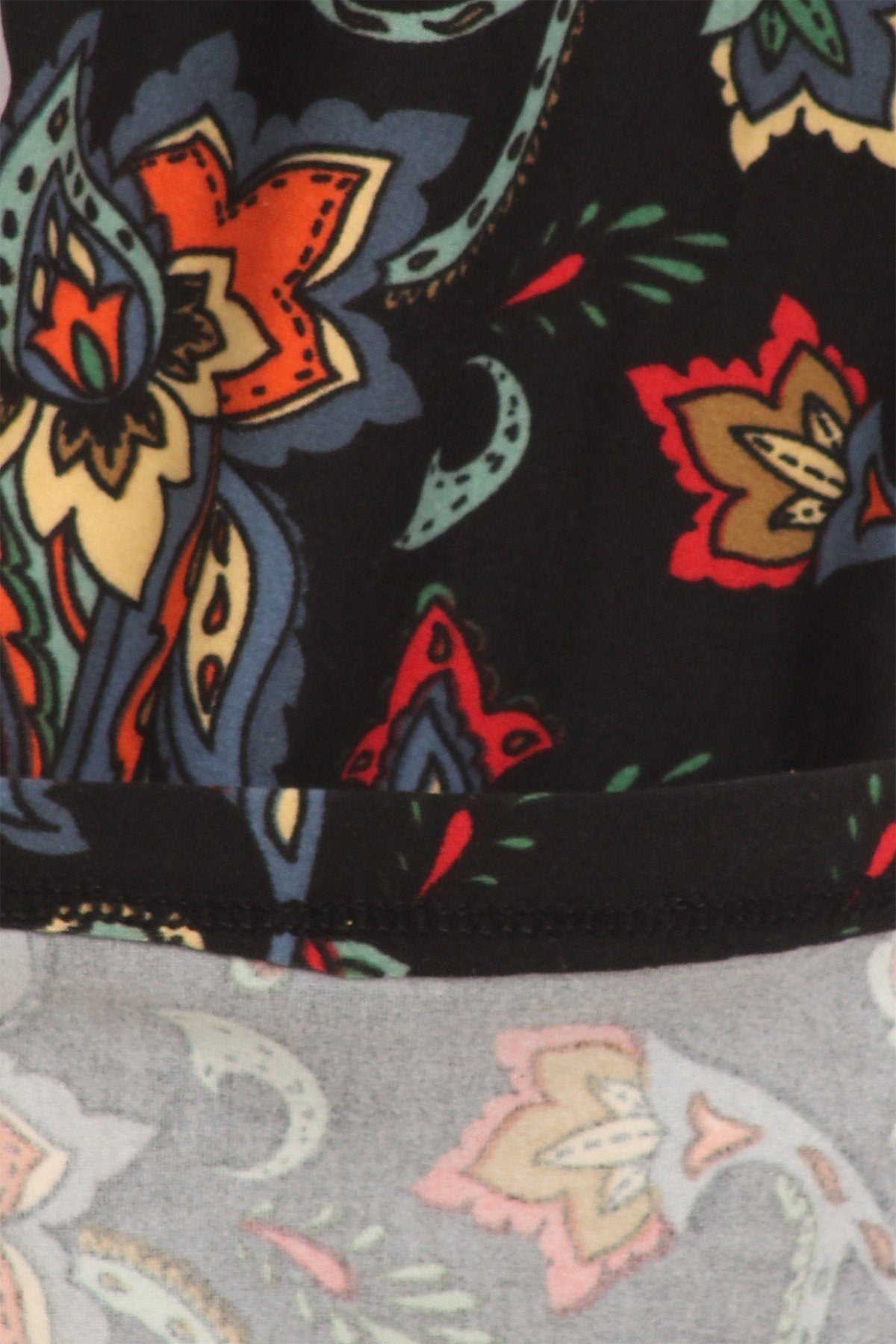 Floral/abstract Print, Full Length Leggings In A Slim Fitting Style With A Banded High Waist - Absolute Fashion 2020