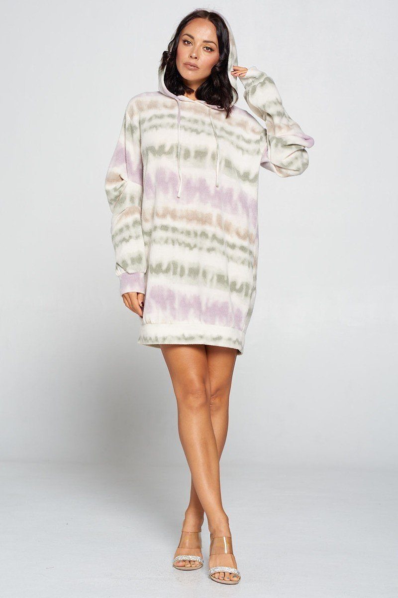 Terry Brushed Print Sweater Dress - Absolute Fashion 2020