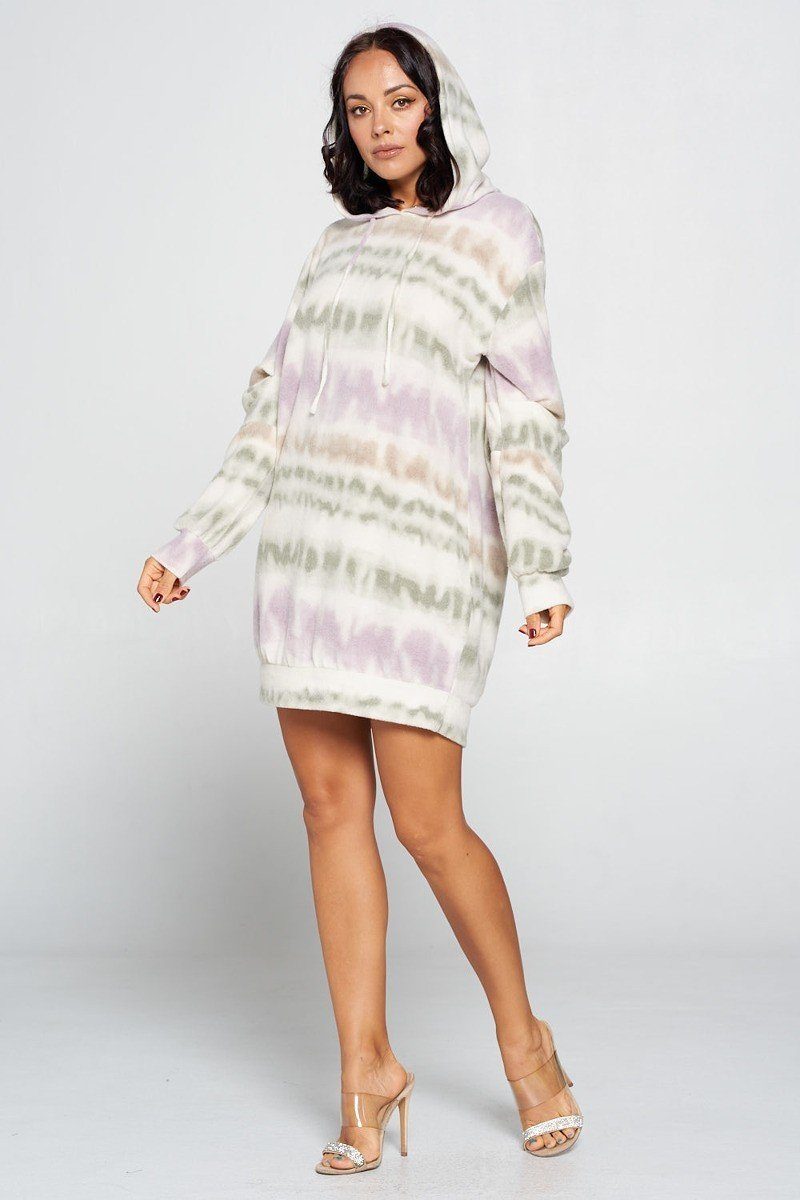 Terry Brushed Print Sweater Dress - Absolute Fashion 2020
