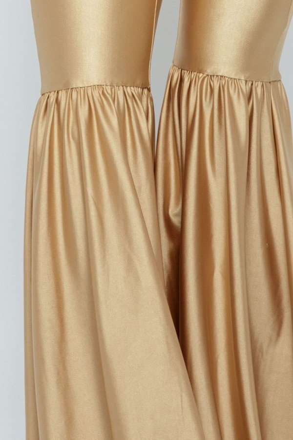 Yoga Off The Shoulder Slit Bell Wide Leg Flare Jumpsuit - Absolute Fashion 2020