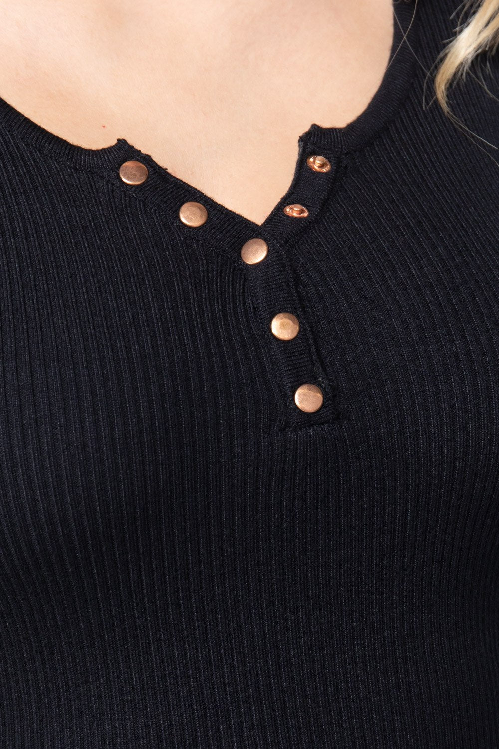Snap Button Detail Sweater Top - Absolute Fashion 2020