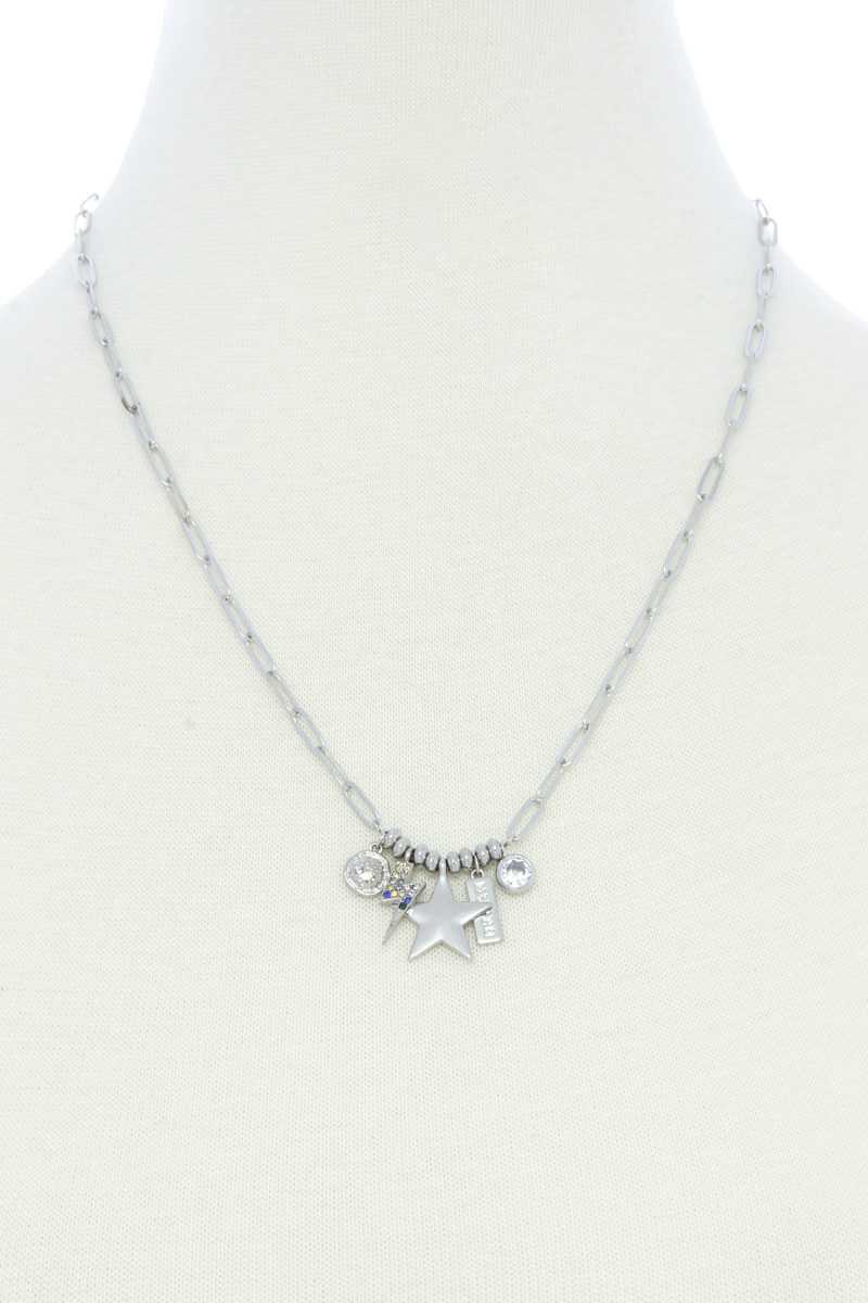 Dainty Star Lighting Bolt Charm Metal Necklace - Absolute Fashion 2020