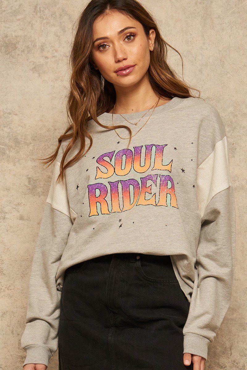 A French Terry Knit Graphic Sweatshirt - Absolute Fashion 2020