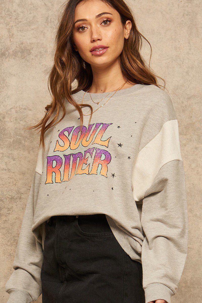 A French Terry Knit Graphic Sweatshirt - Absolute Fashion 2020