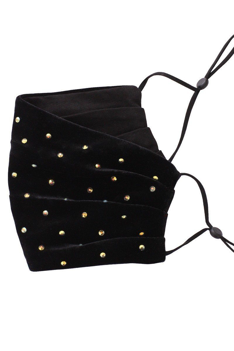 3d Shiny Iridescent Rhinestone Velvet Fashion Face Mask - Absolute Fashion 2020