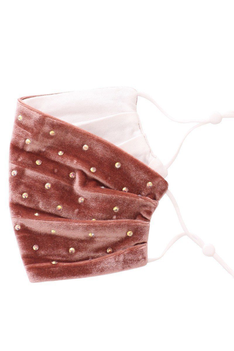 3d Shiny Iridescent Rhinestone Velvet Fashion Face Mask - Absolute Fashion 2020