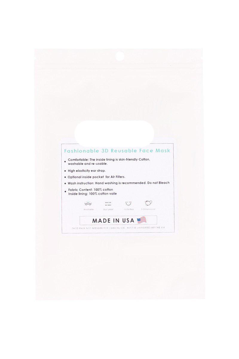 Cotton Stripe 3d Reusable Face Mask - Absolute Fashion 2020