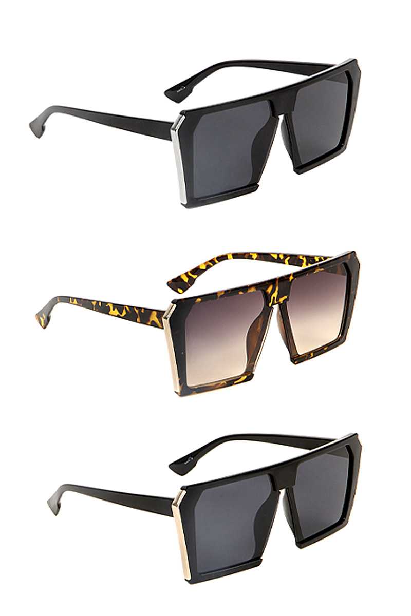 Fashion Plastic Square Metal Edge Sunglasses - Absolute Fashion 2020