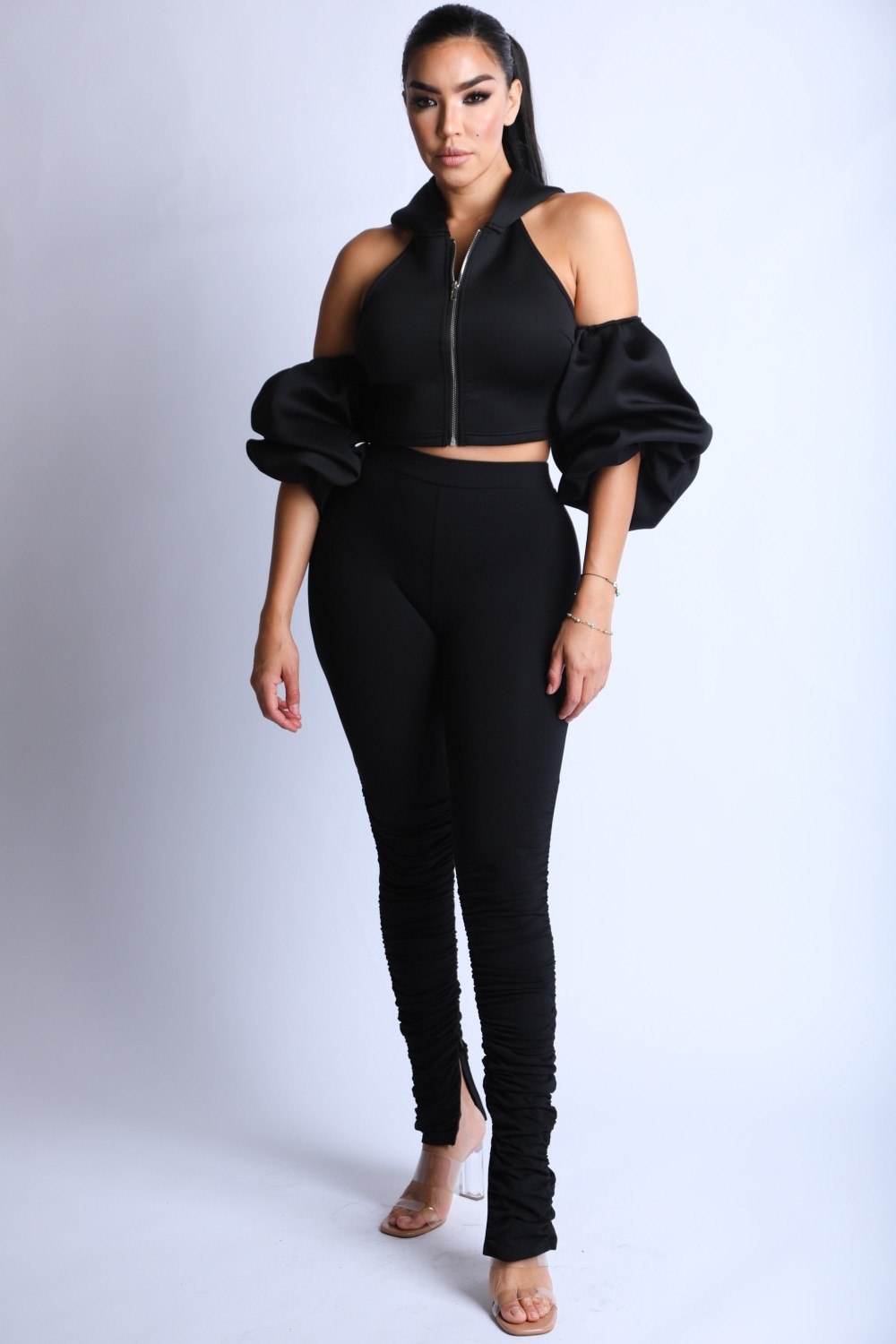 Puff Sleeve Hoodie Set - Absolute Fashion 2020