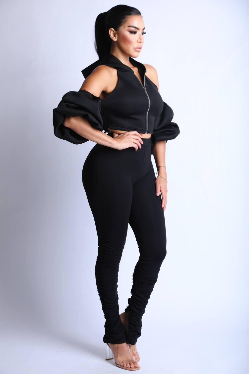 Puff Sleeve Hoodie Set - Absolute Fashion 2020