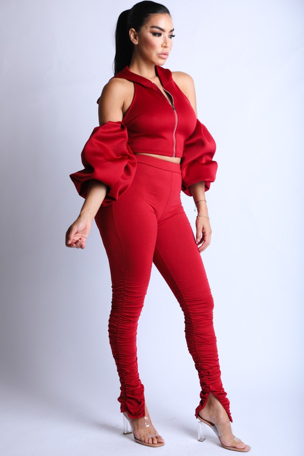 Puff Sleeve Hoodie Set - Absolute Fashion 2020