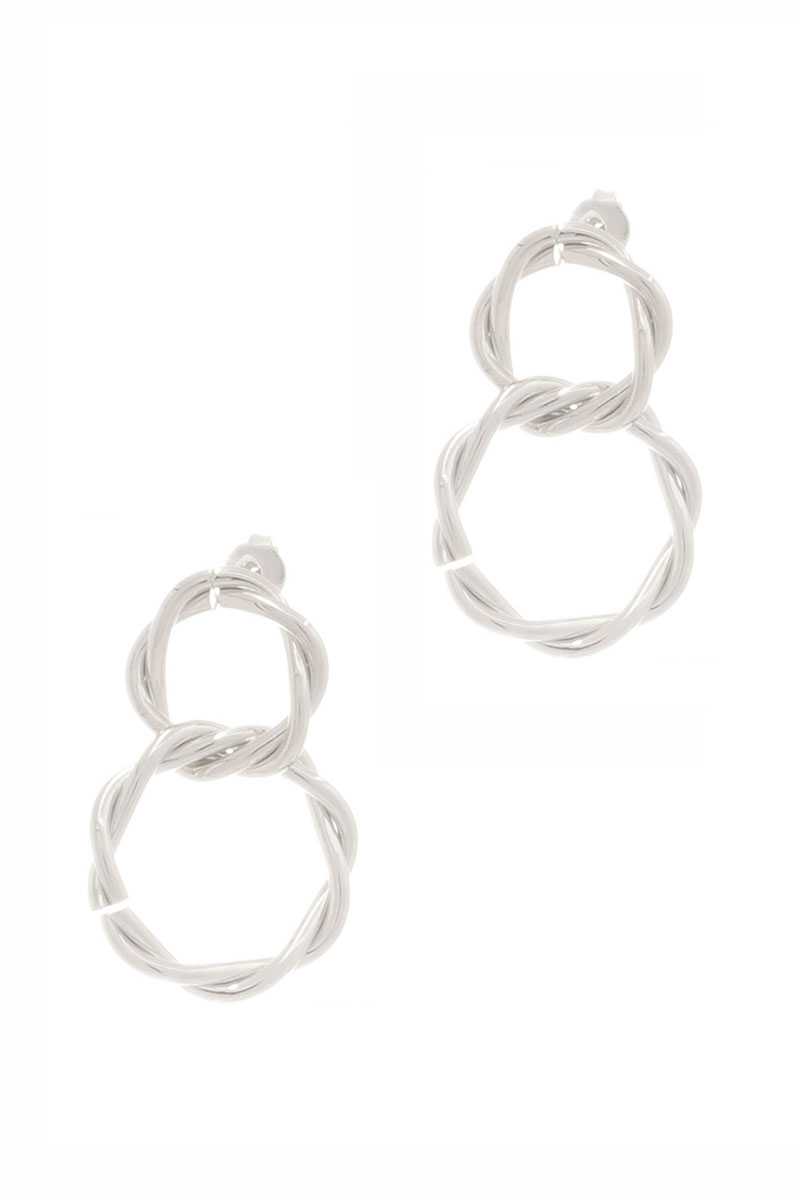 Secret Box Double Twist Metal Dangle Stud Earring - Absolute Fashion 2020