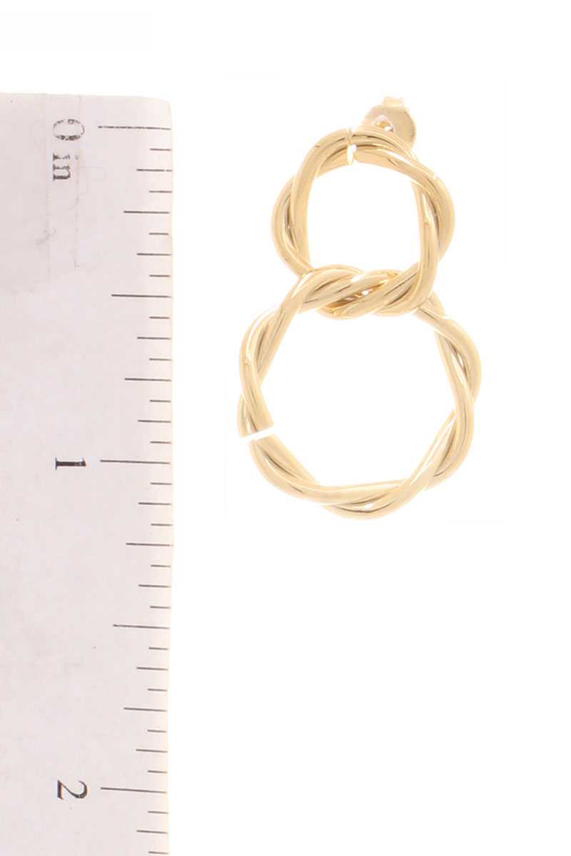 Secret Box Double Twist Metal Dangle Stud Earring - Absolute Fashion 2020