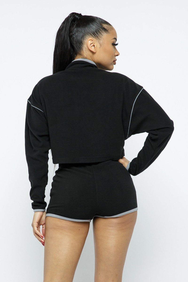Sporty Crop Top Sporty High-waist Shorts Set - Absolute Fashion 2020