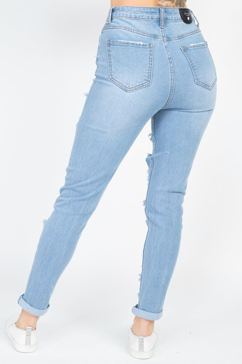 Distressed Straight Leg Jeans - Absolute Fashion 2020