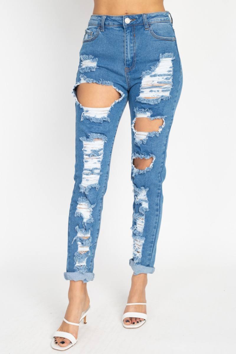 Distressed Straight Leg Jeans - Absolute Fashion 2020