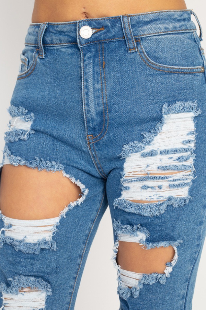 Distressed Straight Leg Jeans - Absolute Fashion 2020